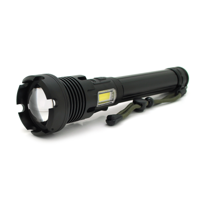 Ліхтар ручний Voltronic XHP90, 1LED XHP90, 45W, бічний світлодіод, 7 режими, ZOOM, 2х18650/6200mah, Black, IP40, кабель USB-Type-С, 260х60х35мм, BOX