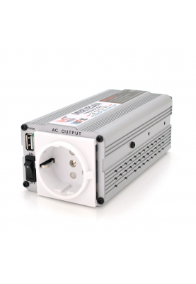 Інвертор напруги Mervesan MSI-300-12 (300W), 12/220V, approximated, 1Shuko, USB, клеми + затискачі, Box.Q16