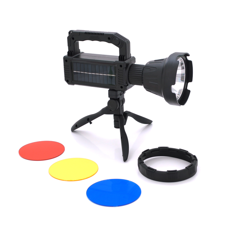 Ліхтар переносний W5109+Solar, 3+3 режими, вбудований аккум, корпус пластмас, тринога, USB кабель, Box