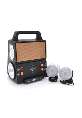 Ліхтар переносний KENSA FP-05-W-S-L+Solar+FM+MP3+Bluetooth+AUX, 2 лампи дод. освітлення, 2 режими, заряд від 5V, батарея 2*18650, Box