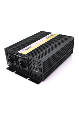 Інвертор напруги ORBUS ORMS24-2500 (2500Вт), 24/220V, approximated, 2 Shuko, клемні дроти, 6 запобіжників, Box.Q20