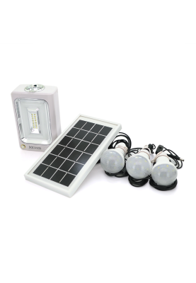 Переносний ліхтар Gold GHTC-1173+Solar, 1+1 режим, вбудований акум, 3 лампочки 3W, USB вихід, Black/Orange