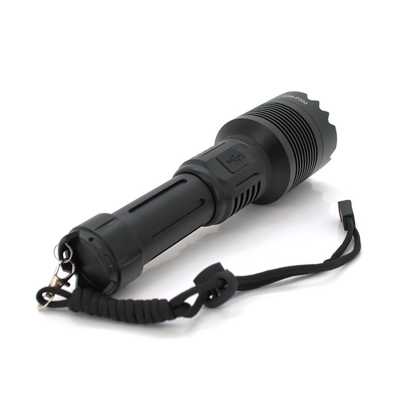 Ліхтарик Bailong BL-G200-P360, 1LED XHP360, 50W, 5 режимів, ZOOM, 2x26650/8800mah, Black, IP40, кабель USB-Type-С, 270х60х36мм, BOX