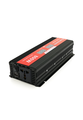 Інвертор напруги Demuda, 800W 12/220V з апроксимованою синусоїдою, 1 універсальна розетка, USB, клемні дроти
