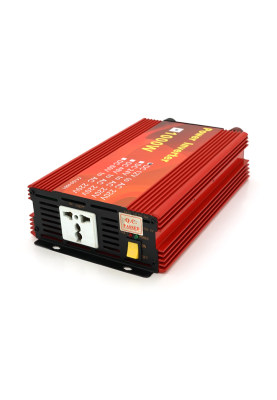 Інвертор напруги Demuda, 1000W 12/220V з апроксимованою синусоїдою, 1 універсальна розетка, клемні дроти, Q10