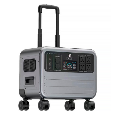 Портативна зарядна станція XO-PSA-2200W потужністю 2200W, (2304Wh/720000mAh), Output:4AC+3USB+2Type-C+4DC: 12/24V, Black
