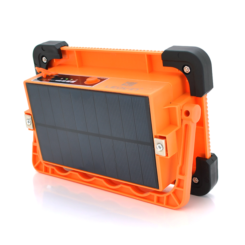 Переносний ліхтар-прожектор Leovin LE-068+Solar (30W), 36 LED(SMD), 4 режими, вбудований акумулятор, заряд від 5V, USB вихід, Box