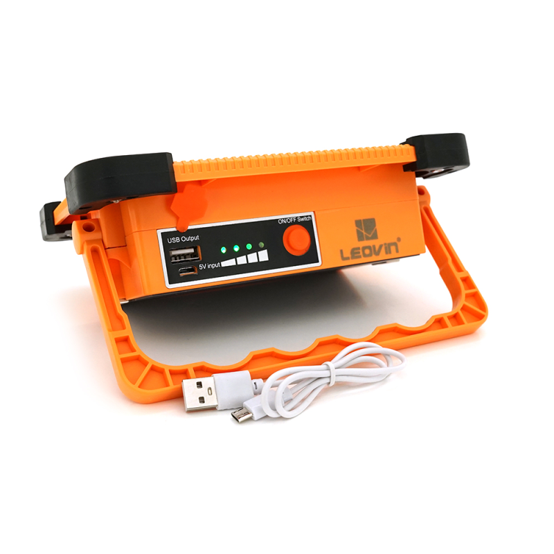 Переносний ліхтар-прожектор Leovin LE-068+Solar (30W), 36 LED(SMD), 4 режими, вбудований акумулятор, заряд від 5V, USB вихід, Box