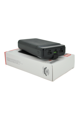 PowerBank XO-PR156 30000mAh,flashlight,Input:5V/2.5A,9V/2A,12V/1.5A(Micro,Type-C,Lightning),Output:5V/3A,9V/2A,12V/1.5A(3USB,Type-C),Q30,plastic,Black