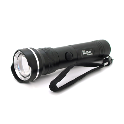 Ліхтар ручний Watton WT-010, 1LED CREE Q5, 3W, 5 режими, ZOOM,18650/3200mah, Black, IP40, СЗУ під 2 акб, 180х45х34мм, BOX