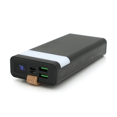 PowerBank XO-PR1129 20000mAh,flashlight,Input:(Micro,Type-C), Output:(2хUSB,Type-C), QC22.5W/PD20W, plastic, Black