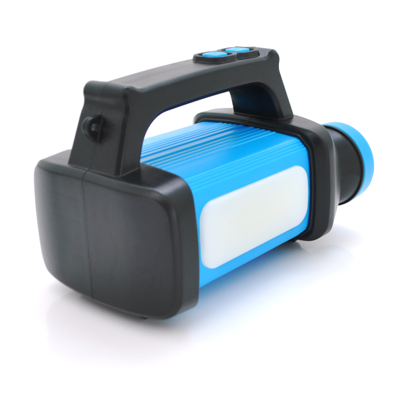 Ліхтар пошуковий SW-8802, 1LED+COB T6, 5W, 2+1+1 режим, 3600mAh, Black/Blue, IP40, USB кабель+4*LR06(немає в комплекті), 190х110х130мм, BOX
