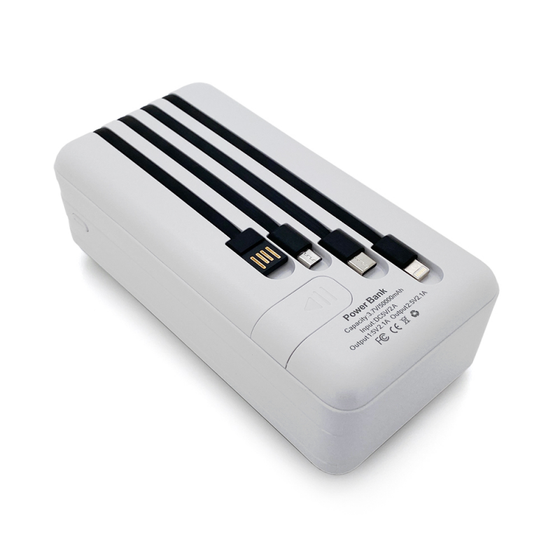 PowerBank Bix-50000mAh, Input:MicroUSB+Type-C, Output:4USB/Type-C/MicroUSB/Lightning, QC22.5W/PD20W, White