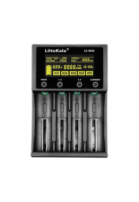 ЗП універсальний Liitokala Lii-M4S, 4 канала, 5V/Type-C, LED display, підтримуєLi-ion, 3.7V/1.2V AA/AAA 18650/26650/16340/14500/10440/18500