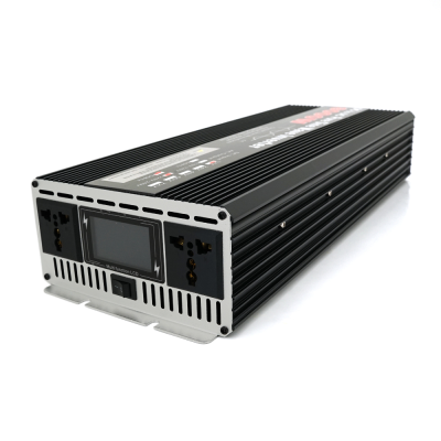 Інвертор напруги YOSO з правильною синусоїдою, 8000W, 12/220V-4000W, 2 універсальні розетки, LED Display, затискачі, клемні дроти, Q4