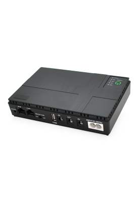 ДБЖ UPS-18W DC1018P для роутерів/комутаторів/PON/POE-430, 5//9/12V, 1A, 10400MAh(4*2600MAh), Black, BOX