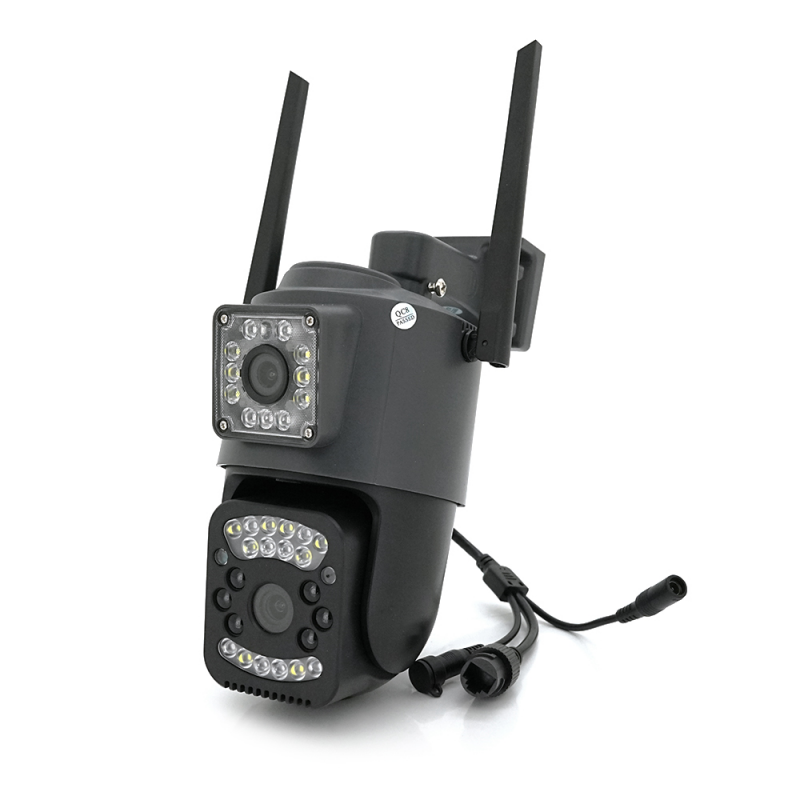 2+2Мп Wi-Fi відеокамера з двома об'єктивами вулична SD/карта YOSO YO-IPC40D4MP50 PTZ 2.8mm V380