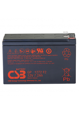 Акумуляторна батарея CSB EVX1272, 12V 7,2Ah (151х65х100мм) 2,55кг Q10