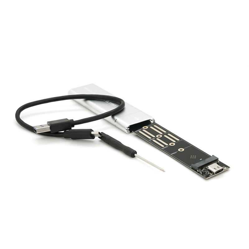 Кишеня зовнішня M.2, SHL-320, Type-C 3.1 A-C 5 Гбіт/с, M.2/NGFF протокол M.2 NGFF, Контролер: Realtek 9201R, Silver