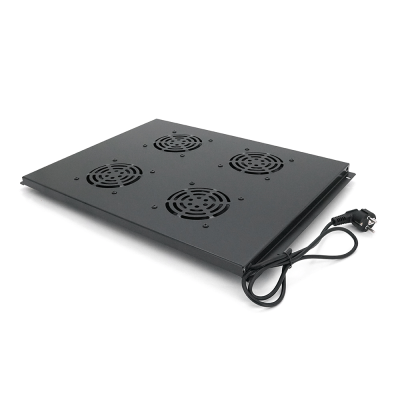 19" вентиляторний модуль Merlion, 4 вентилятори, 1*Shuko, для шафи глибиною 800 мм, чорний