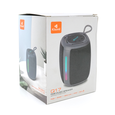 Колонка Kisonli Q17 Bluetooth 5.3, 1х8W, 1800mAh, USB/TF/TWS/FM/BT/LED, DC: 5V/1A, BOX, Camouflage, Q45 Колонка Kisonli Q17 Bluetooth 5.3, 1х8W, 1800mAh, USB/TF/TWS/FM/BT/LED, DC: 5V/1A, BOX, Camouflage, Q45