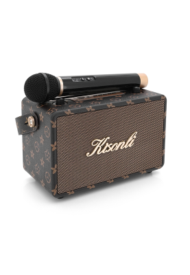 Колонка Kisonli G100 Bluetooth 5.0, 2х10W, 1800mAh, USB/TF/BT/AUX, DC: 5V/1A, Brown, BOX, Q12