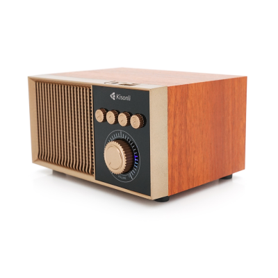 Колонка Kisonli G10 Bluetooth 5.0, 1х5W, 1200mAh, USB/TF/BT/FM/AUX, DC: 5V/1A, Brown, BOX, Q50