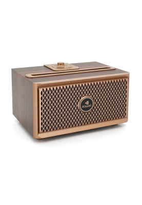 Колонка Kisonli G1 Bluetooth 5.0, 2х10W, 1500mAh, USB/TF/BT/FM/AUX, DC: 5V, Dark wood, BOX, Q24