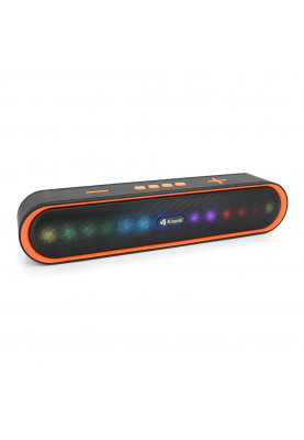 Колонка Kisonli LED-915 Bluetooth 5.0, 2х5W, 1200mAh, USB/TF/BT/FM/AUX, DC: 5V/1A, Orange, BOX, Q30