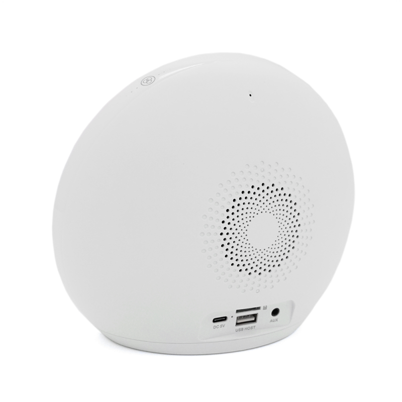 Колонка Kisonli Q6B Bluetooth 5.0, 1х5W, 3600mAh, USB/TF/FM/BT/LED/Clock/RGB Light, DC: 5V/1A, BOX, Silver, Q30