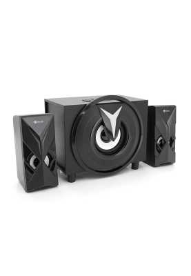 Колонки Kisonli TM-1000U, 5W+2x3W, USB/TF/BT/FM/AUX/LED light, із сабвуфером, DC: 5V, Black, BOX, Q8