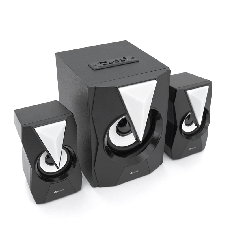 Колонки Kisonli TM-4000U, 5W+2x3W, USB/TF/BT/FM/AUX/LED light, із сабвуфером, DC: 5V, Black, BOX, Q8