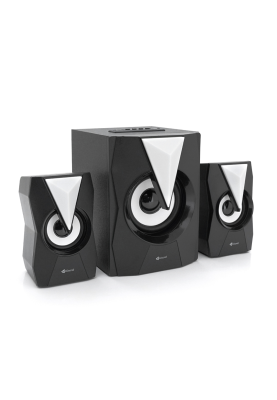 Колонки Kisonli TM-4000U, 5W+2x3W, USB/TF/BT/FM/AUX/LED light, із сабвуфером, DC: 5V, Black, BOX, Q8