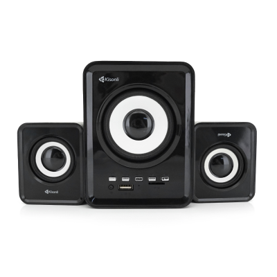 Колонки Kisonli U-2800BT, 5W+2x3W, USB/TF/BT/FM/AUX, із сабвуфером, DC: 5V, Black, BOX, Q30 Колонки Kisonli U-2800BT, 5W+2x3W, USB/TF/BT/FM/AUX, із сабвуфером, DC: 5V, Black, BOX, Q30