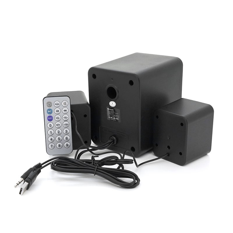 Колонки Kisonli U-2800BT, 5W+2x3W, USB/TF/BT/FM/AUX, із сабвуфером, DC: 5V, Black, BOX, Q30