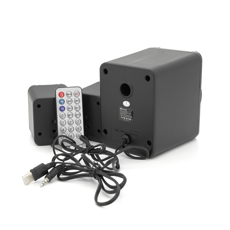 Колонки Kisonli U-2500BT, 5W+2x3W, USB/TF/BT/FM/AUX, із сабвуфером, DC: 5V, Black, BOX, Q30