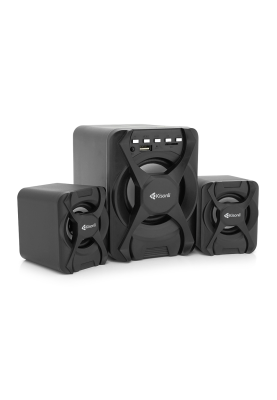 Колонки Kisonli U-2500BT, 5W+2x3W, USB/TF/BT/FM/AUX, із сабвуфером, DC: 5V, Black, BOX, Q30