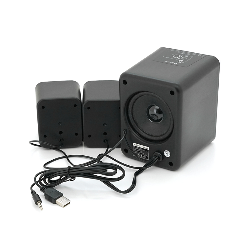 Колонки Kisonli U-3000BT, 5W+2x3W, USB/TF/BT/FM/AUX, с сабвуфером, DC: 5V, White, BOX, Q40