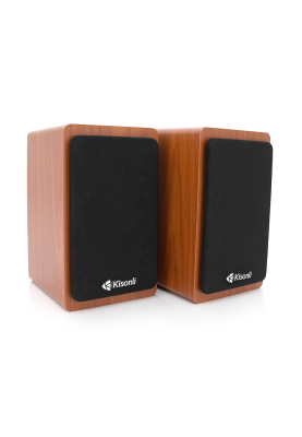 Колонки Kisonli X23BT, 2x5W, USB/AUX/BT, DC: 5V/1-2A, Wooden, BOX, Q15