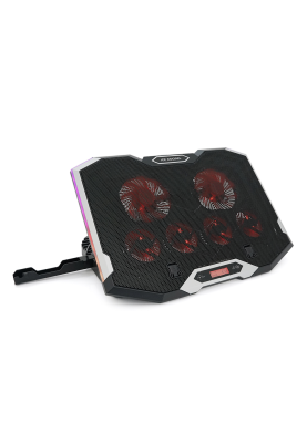 Підставка для ноутбука IceCoorel K9, 10-17", 4*100mm 1400±10% RPM + 4*70mm 2500±10%RPM, 2xUSB2.0 + підставка для мобільного телефону