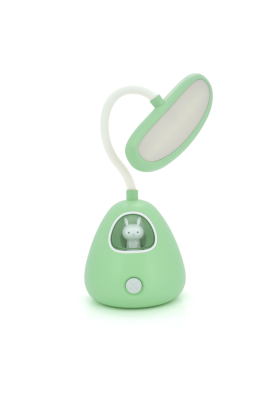 Гнучка настільна лампа-нічник RABBIT LD-3053, 3 режими, 4,2V 300mAh. microUSB, 3 години роботи, 25см, 200гр, Green, Box