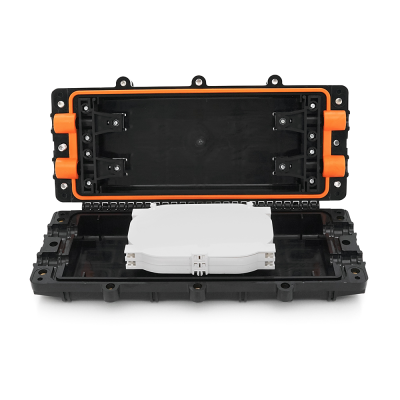 Муфта оптична Merlion ML-OP-F008-48C, герметична, 4 введення, до 2-х касет, до 24 зварок, матеріал PC