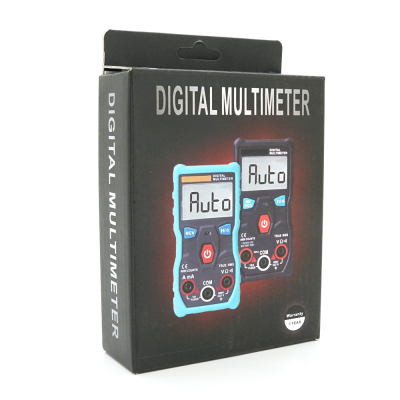 Мультиметр ANENG AN-V01A. Вимірювання: V, A, Ω, NCV. Функції: True RMS, підсвічування дисплея, ліхтарик, утримання даних (HOLD), автовідключення.