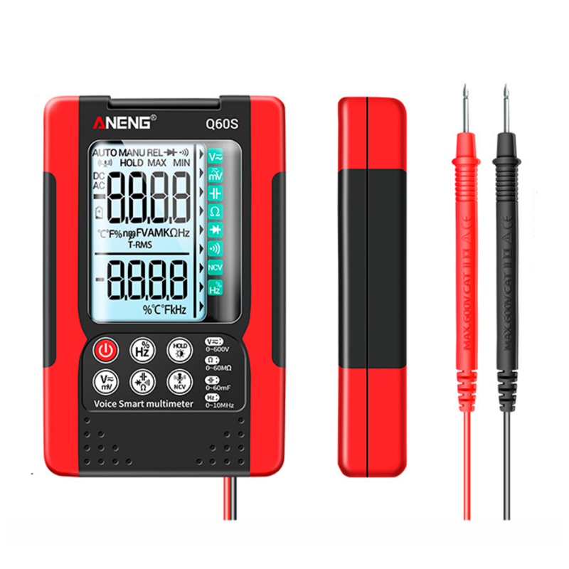 Мультиметр ANENG AN-Q60, вимірювання: V, A, R, C, T, F