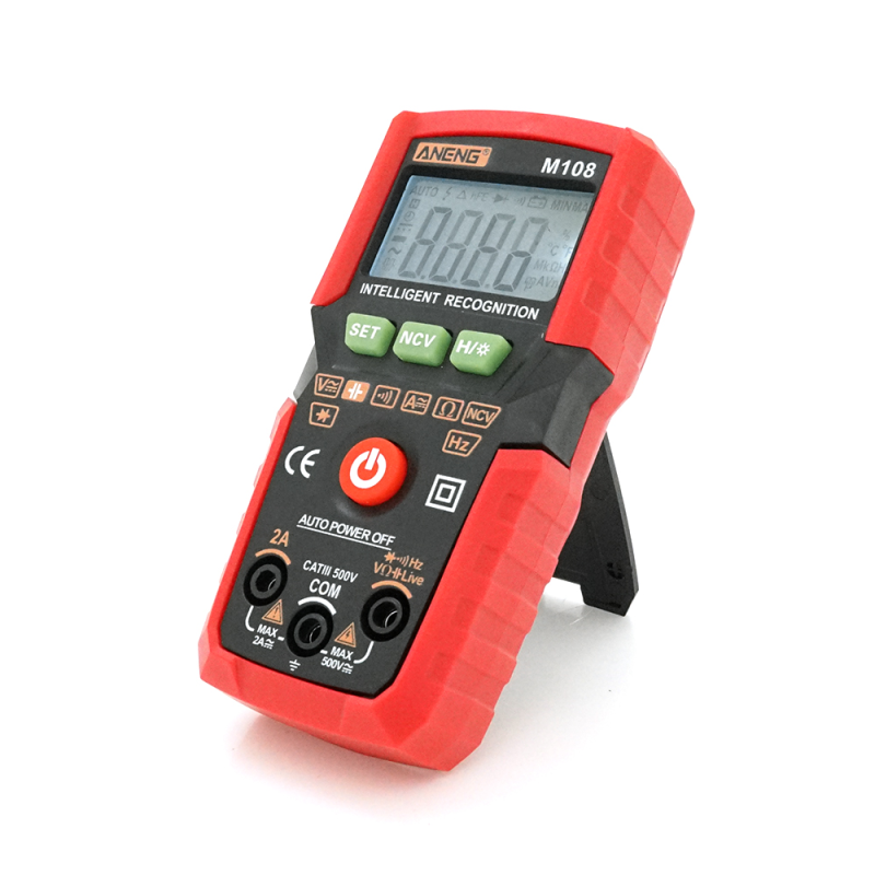Мультиметр ANENG M108, вимірювання: V, A, R, C, T, F