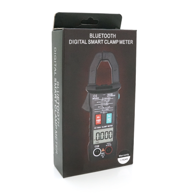 Токові кліщі ANENG ST207. Вимірювання: V (AC/DC), A (AC), Ω, C, Hz, °C (NCV, True RMS). Функції: Bluetooth, Data Hold, продзвон, ліхтарик, підсвічування.