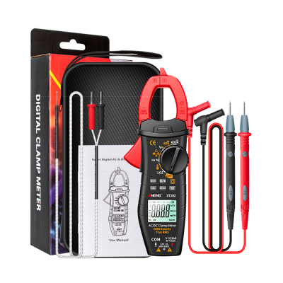 Токові кліщі ANENG ST192 Вимірювання: V (AC/DC), A (AC/DC), Ω, C, Hz, °C/°F (NCV, True RMS). Функції: Data Hold, продзвонювання, тест діодів, автовідключення