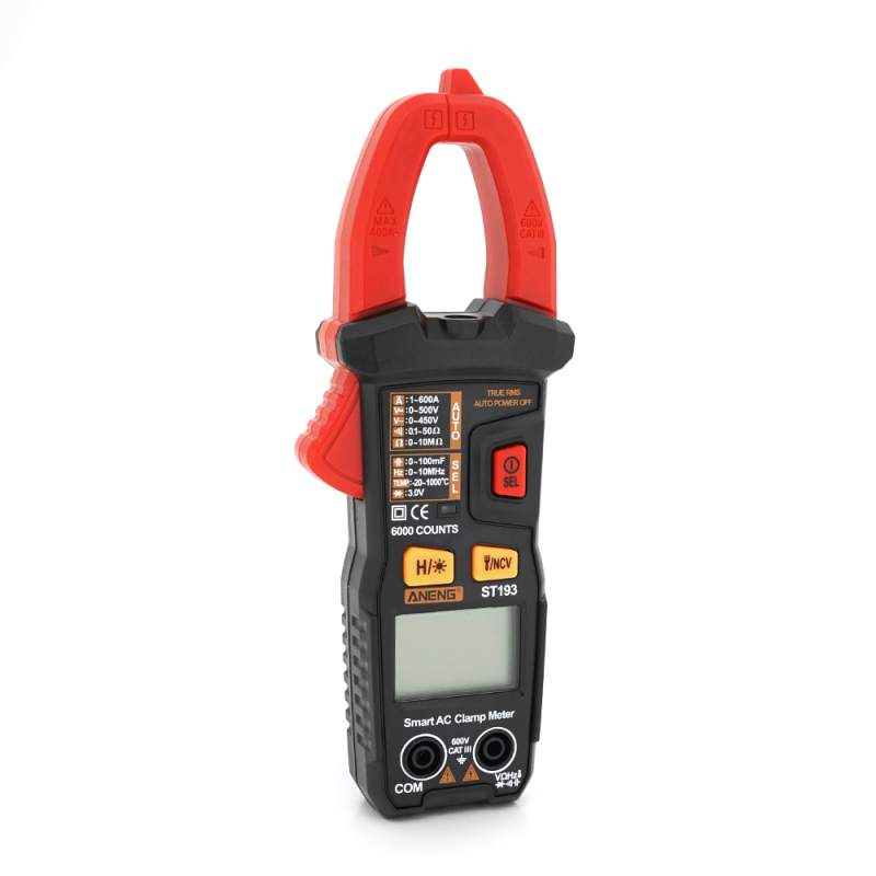 Токові кліщі ANENG ST193 (STOP PRODACT) Вимірювання: V (AC/DC), Ω, C, Hz (NCV). Функції: Auto Range, Data Hold, продзвонювання.