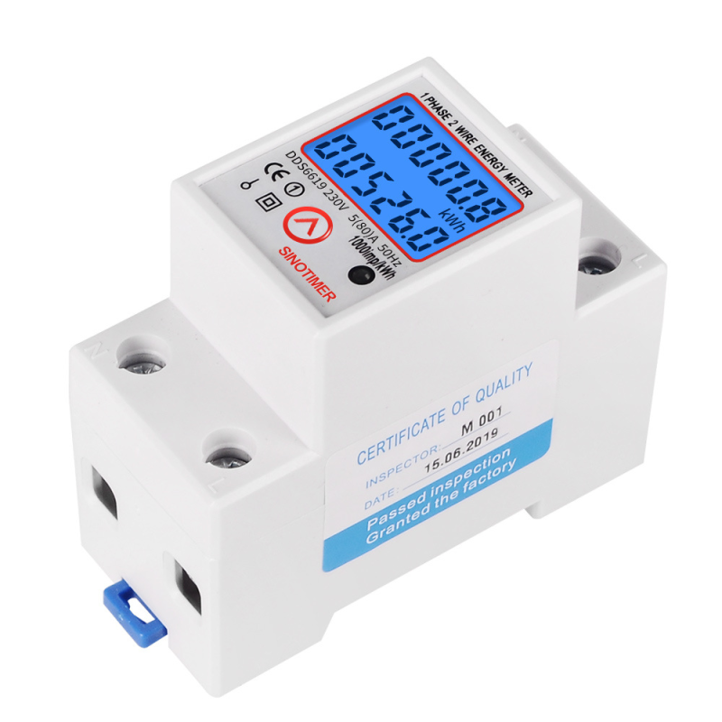 Однофазний електронний лічильник DDS6619-526L-2 на DIN-рейку, 230V, LED