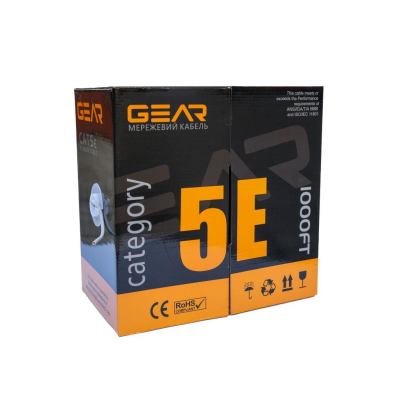 Кабель вітальний пара GEAR UTP 4x2x0,51 Cat5E, CU Premium, для внутрішніх робіт, 305м
